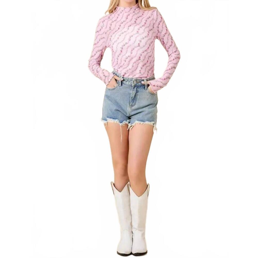 NEW MAIN STRIP blossom whisper top in pink